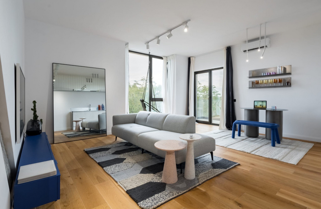 Apartament modern  2 camere de închiriat, parcare proprie, terasa BELAIR Băneasa