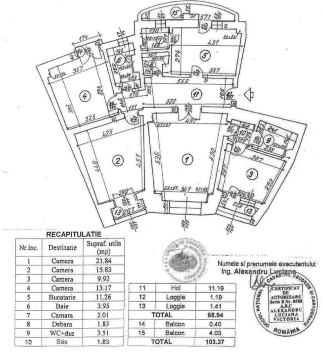 Apartament 4 camere -103 MP | Blv Unirii -Acces stradal-vedere Mixta
