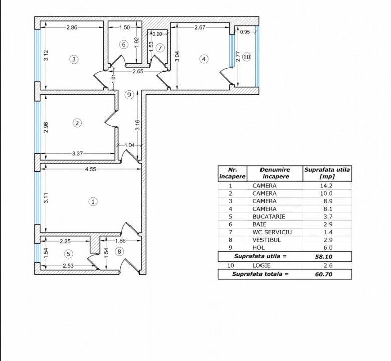 Apusului-Lacul Zanoaga nr.33-61 mp-4 camere-vedere mixta