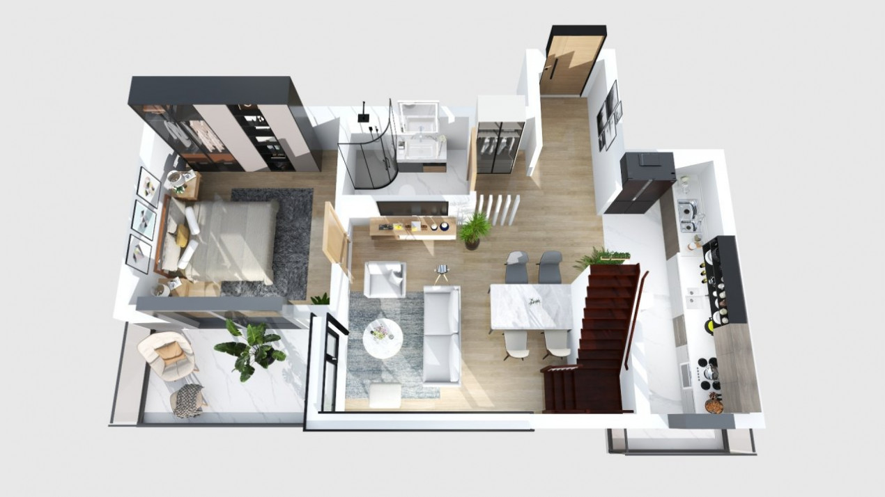 Dacia-Mosilor duplex cu vedere Sud