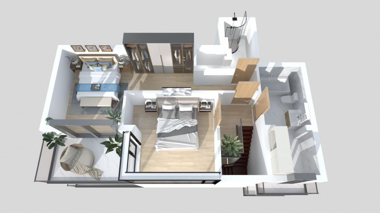 Dacia-Mosilor duplex cu vedere Sud