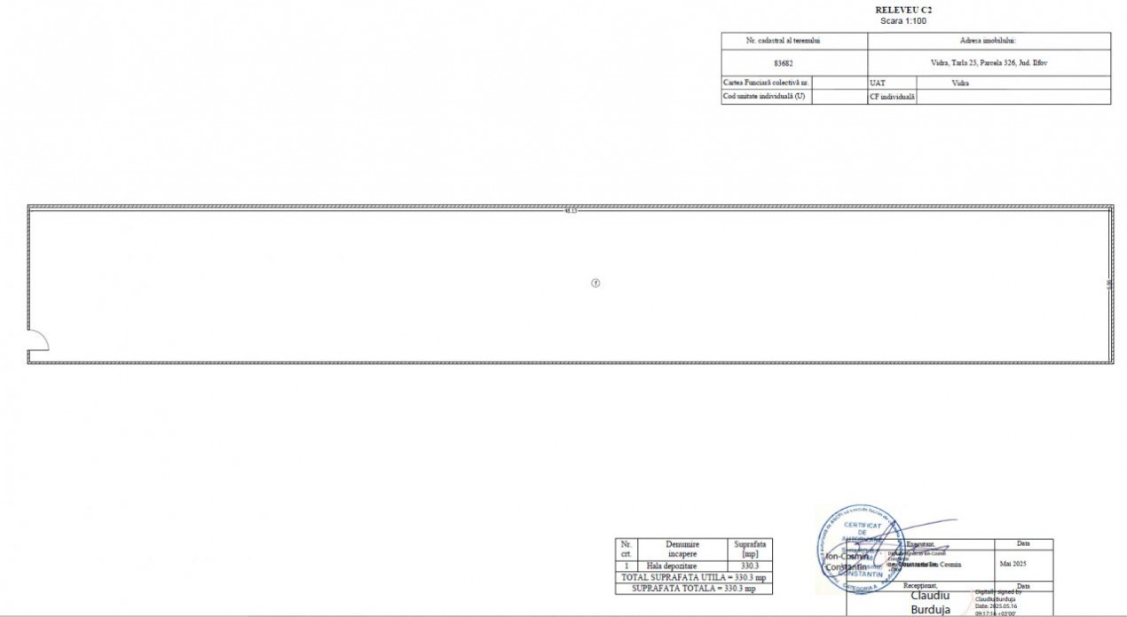 Vanzare Hala Industriala 330mp - teren 1016mp - zona Manastire